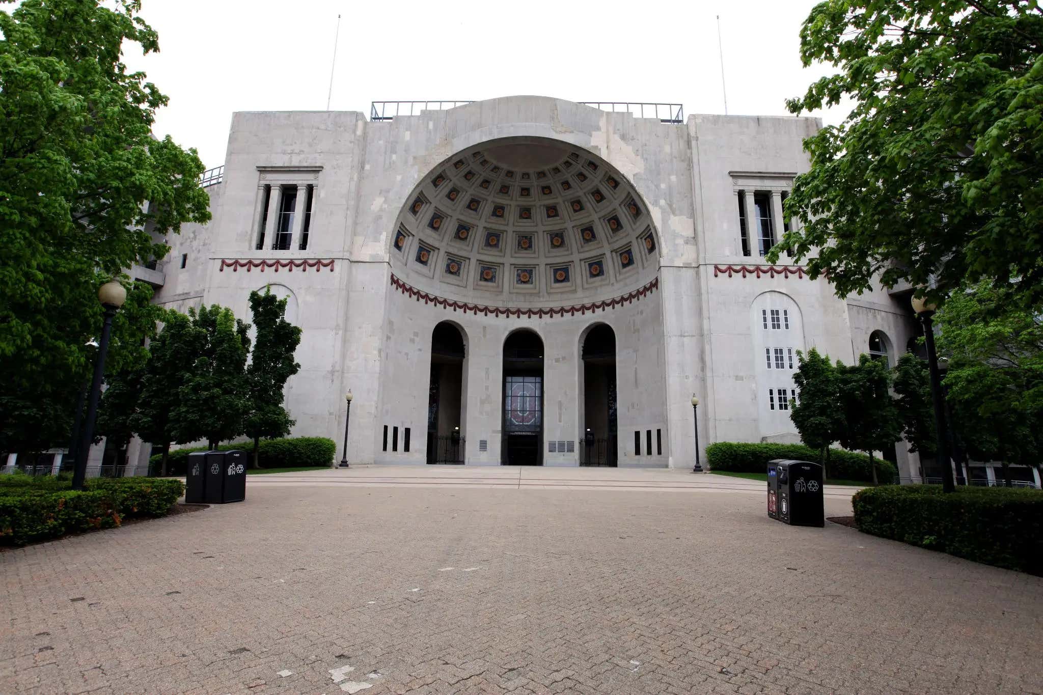 Connor Stalions Drove To Ohio State To Take A Picture Outside Their Stadium With A National Champions Hat And Roses
