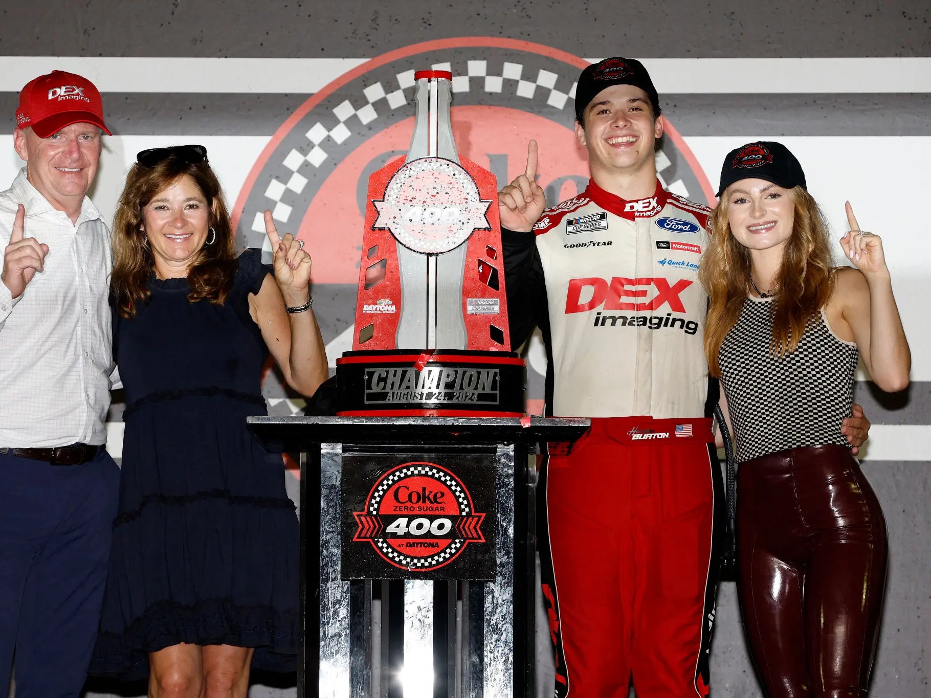 Drama at Daytona as Harrison Burton wins first ever NASCAR Cup race, 100th for Wood Brothers Racing