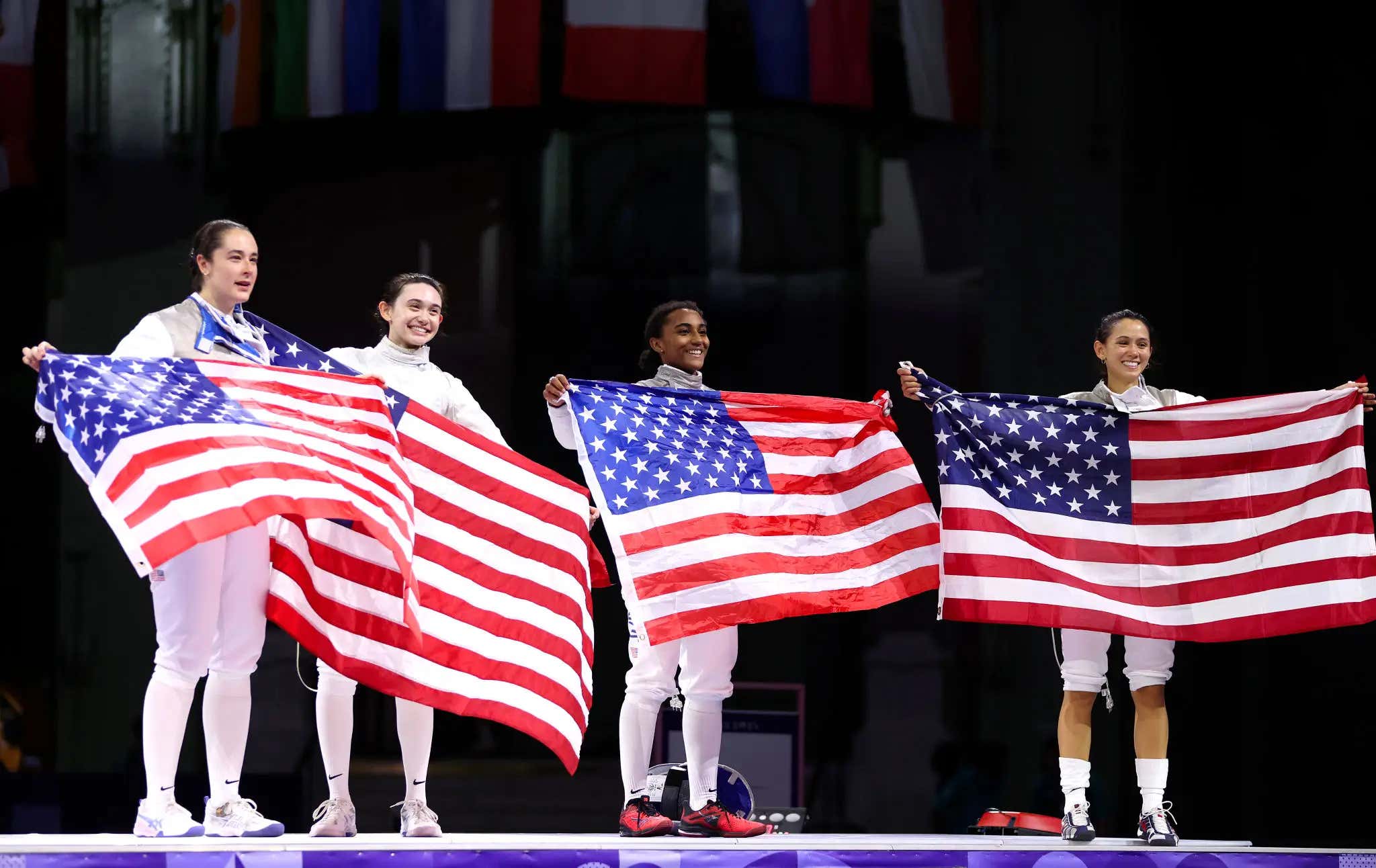 The Gold Medal Winning US Women's Fencing Team Is All Business Despite Tensions Running High In The Arena