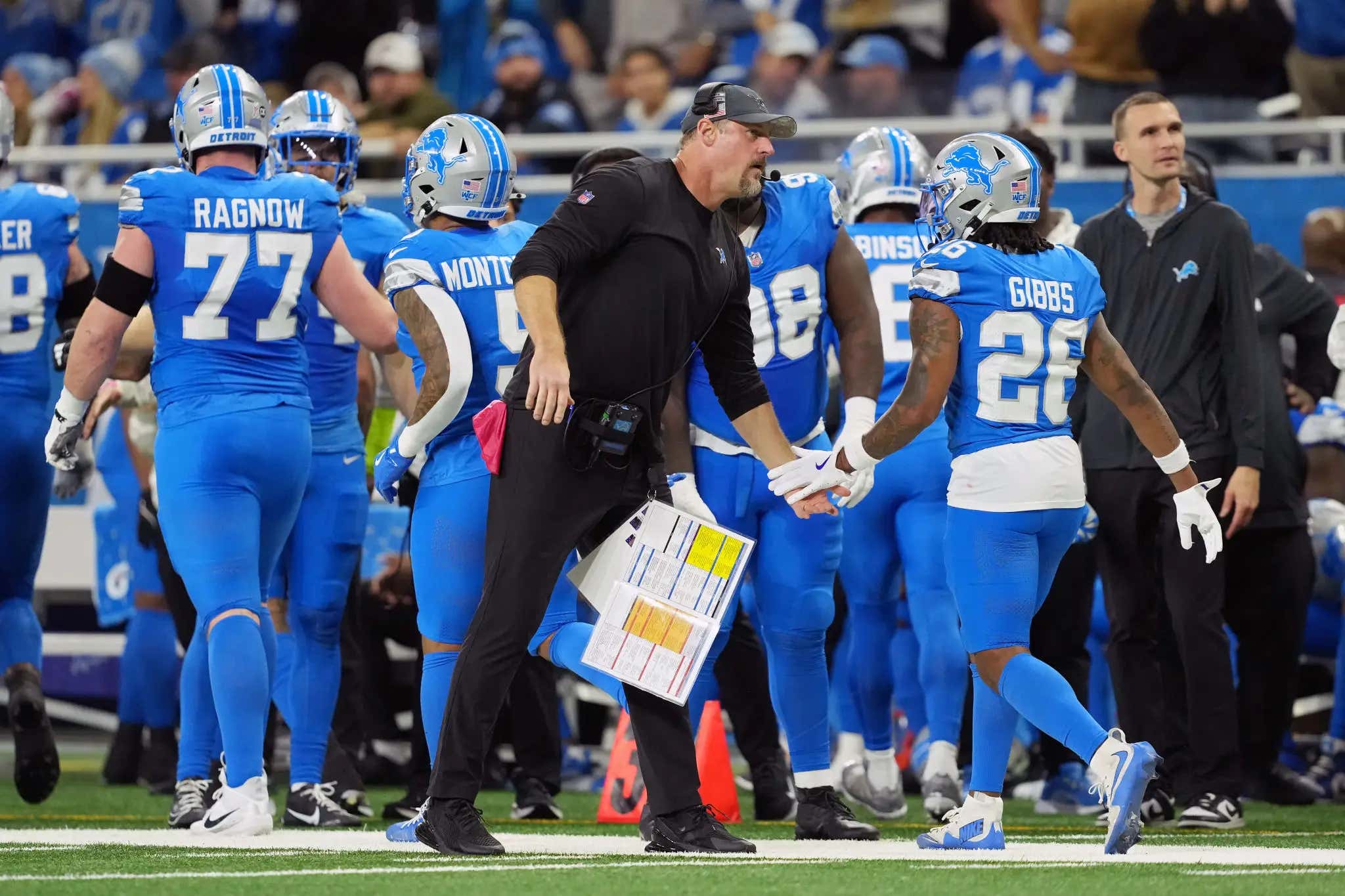 Dan Campbell Doesn't Give A Shit That Jahmyr Gibbs Posted The Lions Code Words, He'll Post The Whole Playbook Because Teams Can't Stop Them