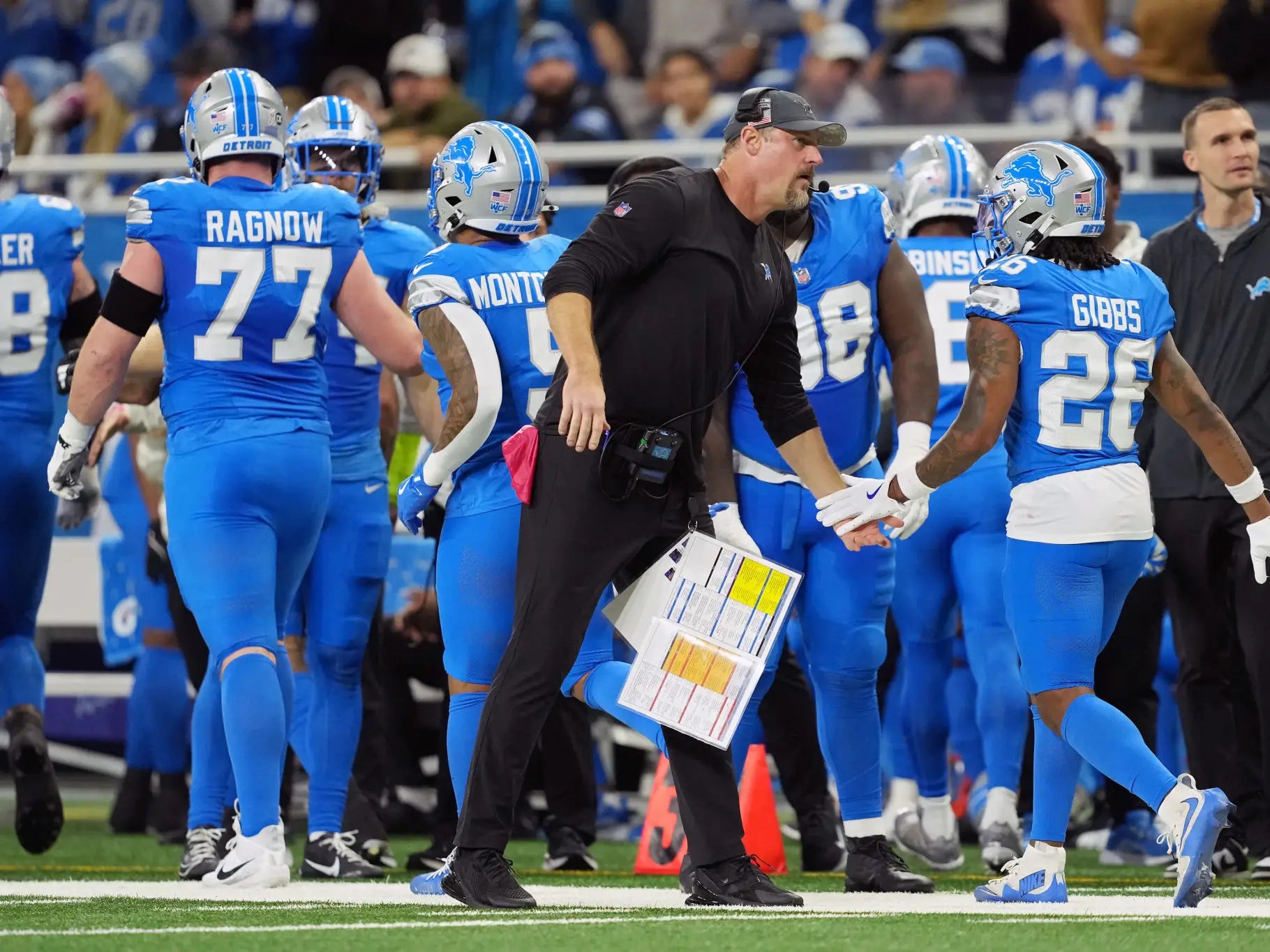 Dan Campbell Doesn't Give A Shit That Jahmyr Gibbs Posted The Lions Code Words, He'll Post The Whole Playbook Because Teams Can't Stop Them