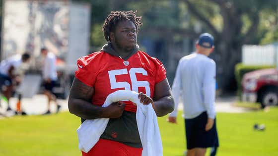 The Least The Buccaneers Can Do Is Give Desmond Watson A Ball To Throw Around While He's Still Not Allowed To Practice For Being Too Beefy