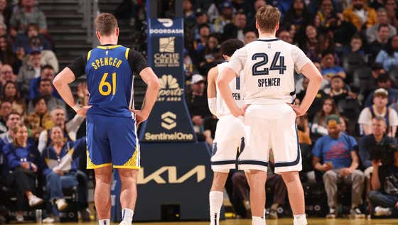 The Coolest Moment In The NBA Last Night Happened In The Final Minute Of A Blowout When The Spencer Brothers Squared Off