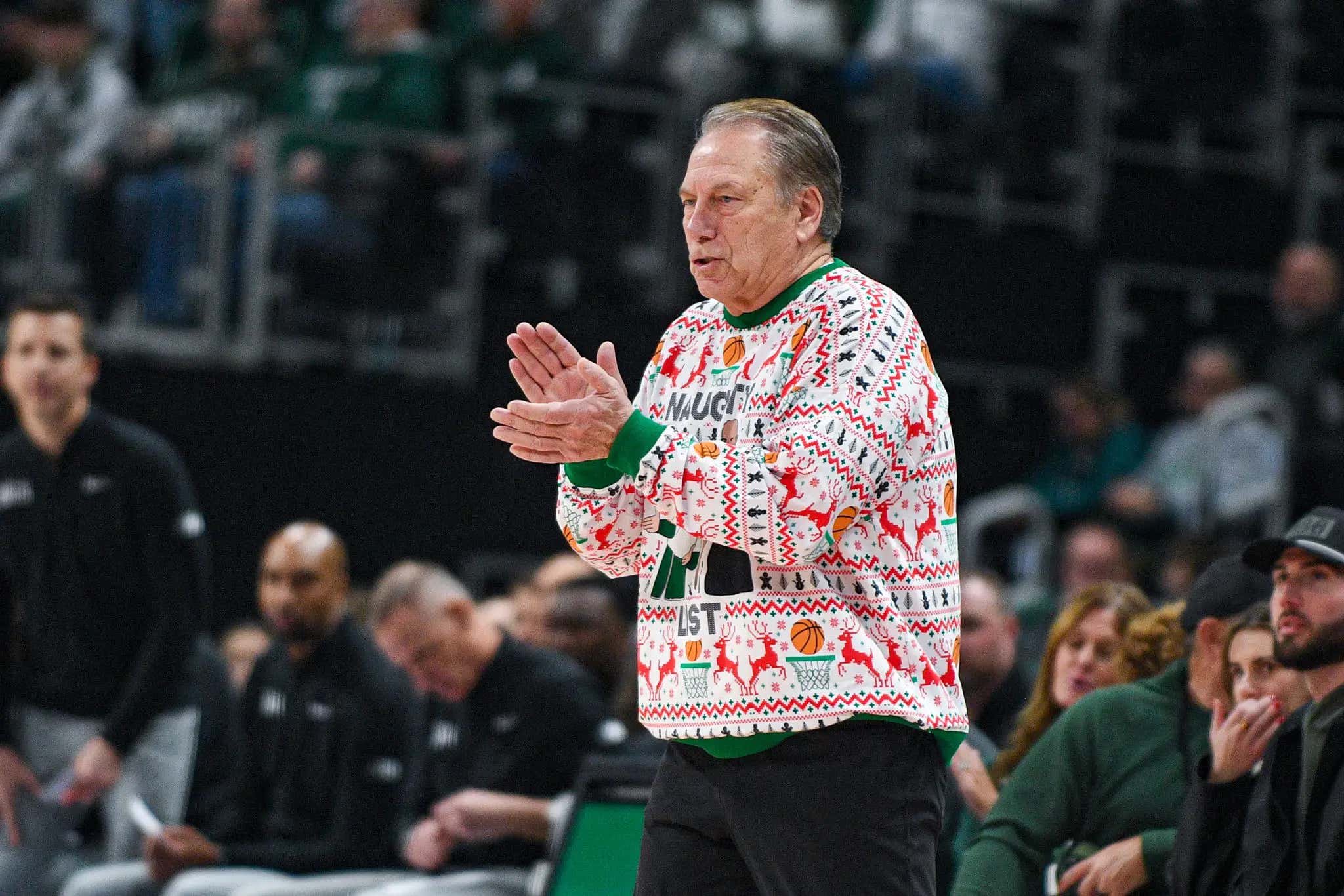 Coaches Being Dudes: Tom Izzo And Greg Kampe Redefined Fashion, Broke Out Matching Christmas Sweaters To Coach Against Each Other