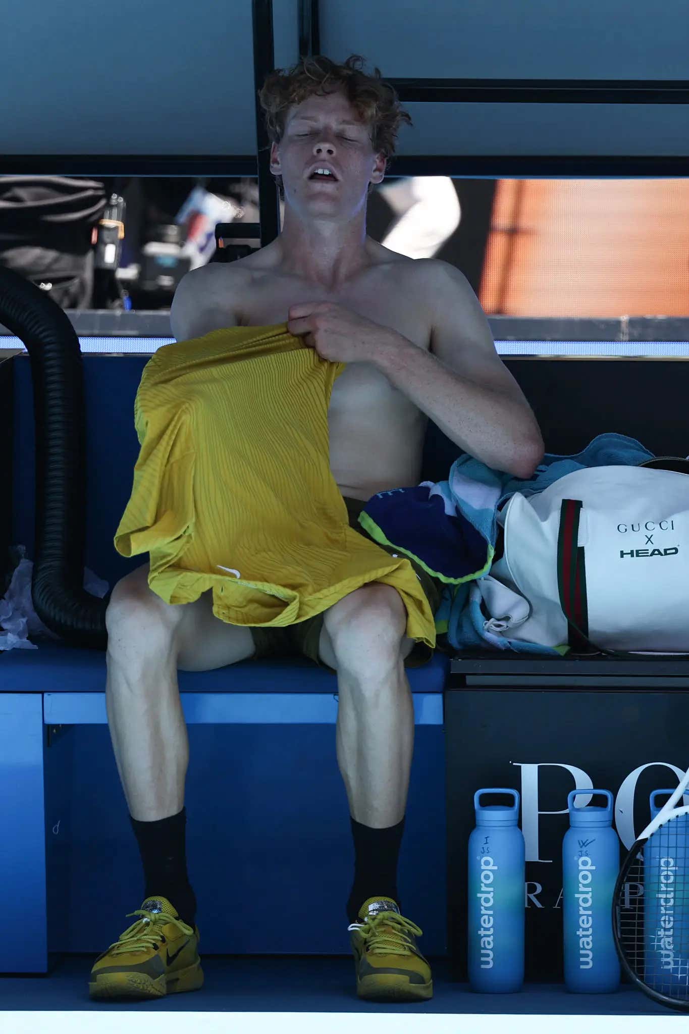 Two-Time Defending Aussie Open Champ Jannik Sinner Was Nearly On His Way Out Of The Tournament Last Night Before Getting Completely Bailed Out By The Heat Rule