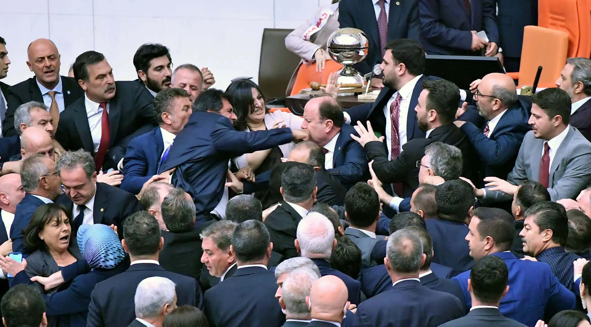 The Turkish Government Has Once Again Erupted Into a Massive Brawl on The Parliament Floor