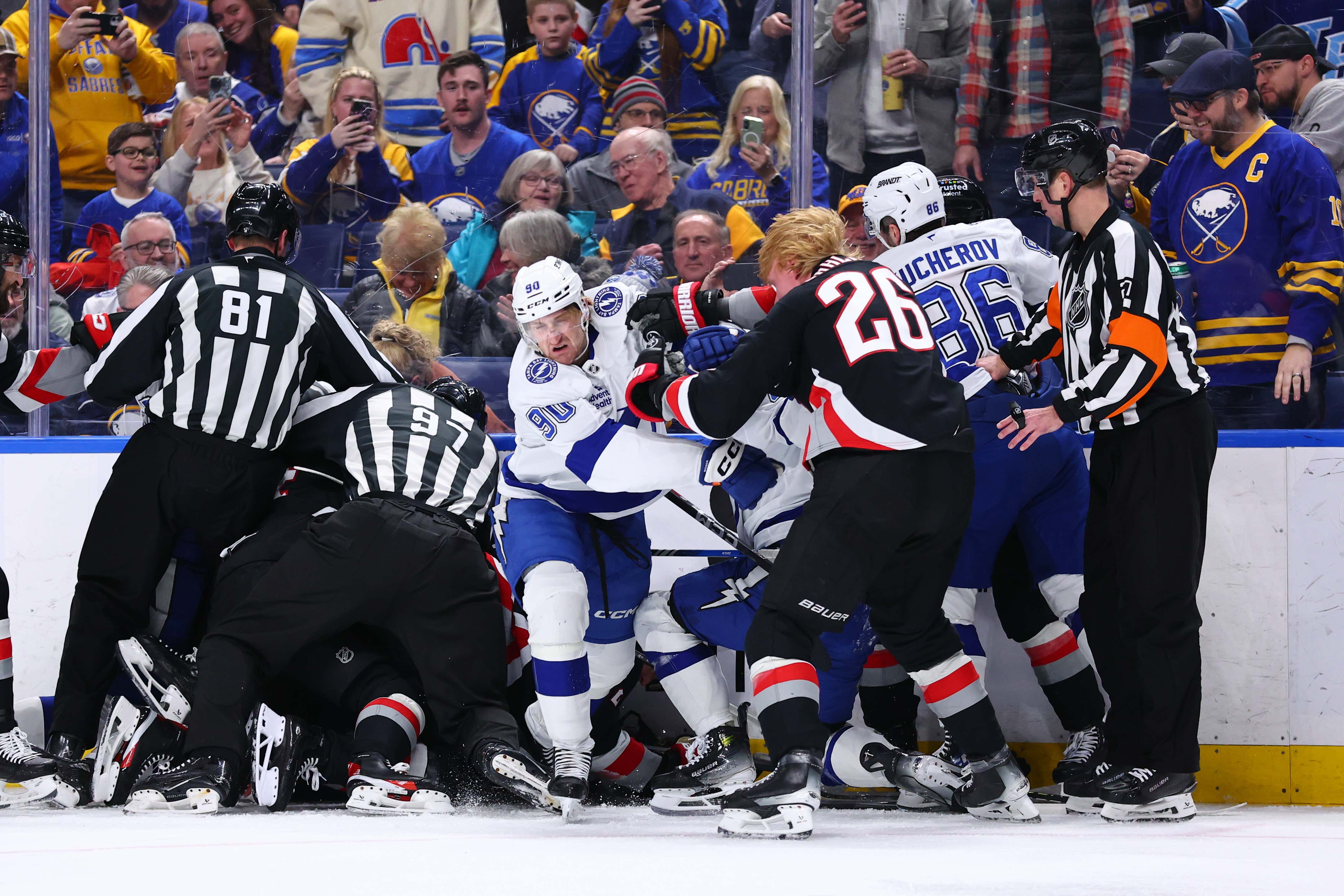 All Hell Broke Loose In The Sabres vs Lightning Game Including A Shit Ton Of Fights, And Pretty Much Everybody In The Penalty Box At Once