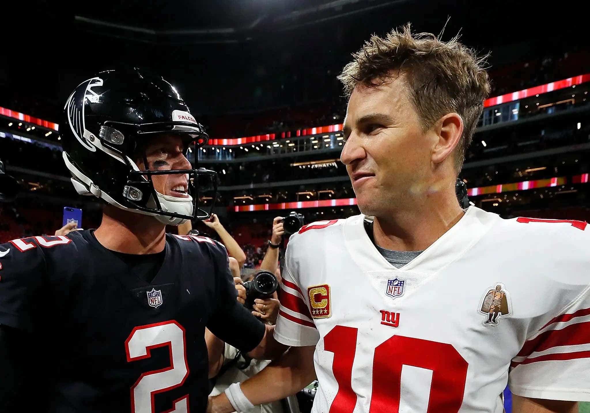 Eli Manning Isn't Going To Let Some Idiot Get Away With Saying Nonsense Like Matt Ryan Was A Better Quarterback Than Him