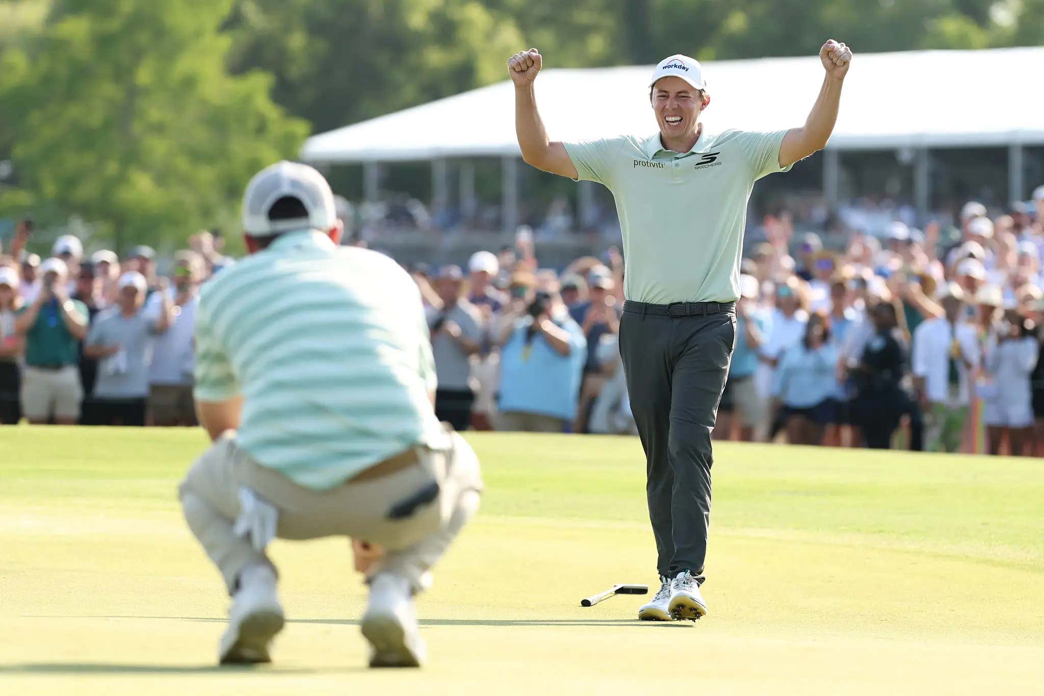 CLUTCH: Matt Fitzpatrick Hit A Ridiculous Bunker Shot To Set Up The Win At The Zurich And Gets His Brother A PGA Tour Card