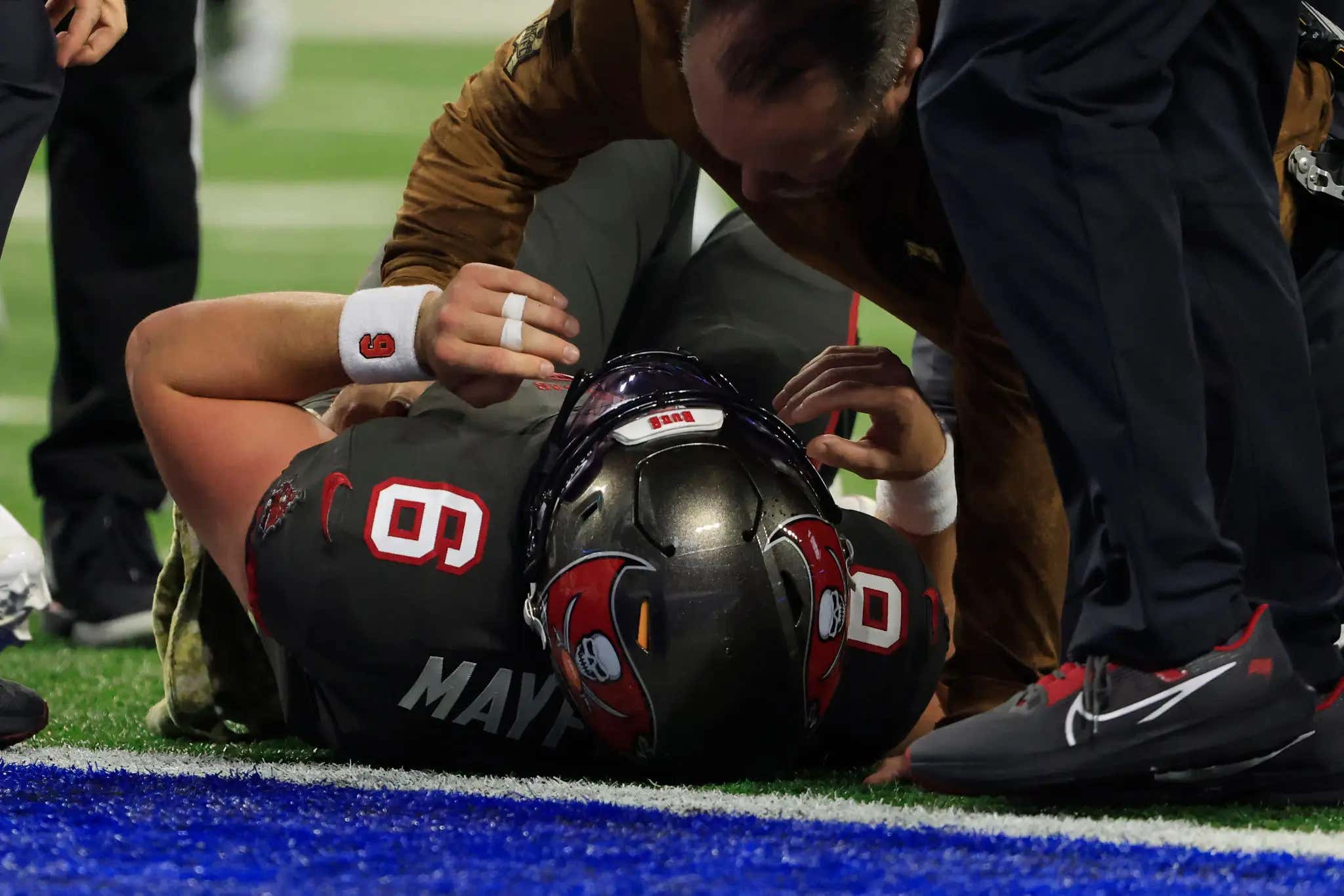 Baker Mayfield Played Through A Laundry List Of Injuries Including A Gruesome Arm Injury In 2025