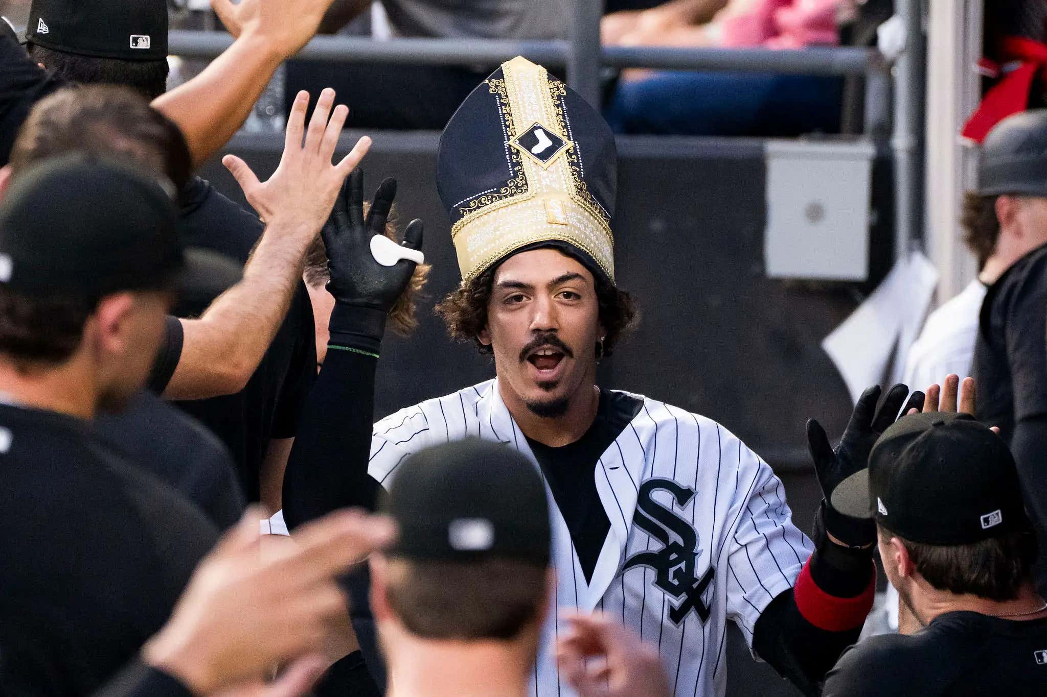 The White Sox Held The World's First "Pope Night" At The Ballpark Last Night, Complete with Custom Pope Leo Mitre Hat Giveaways, A 7th Inning Stretch "Peace Be With You", And More