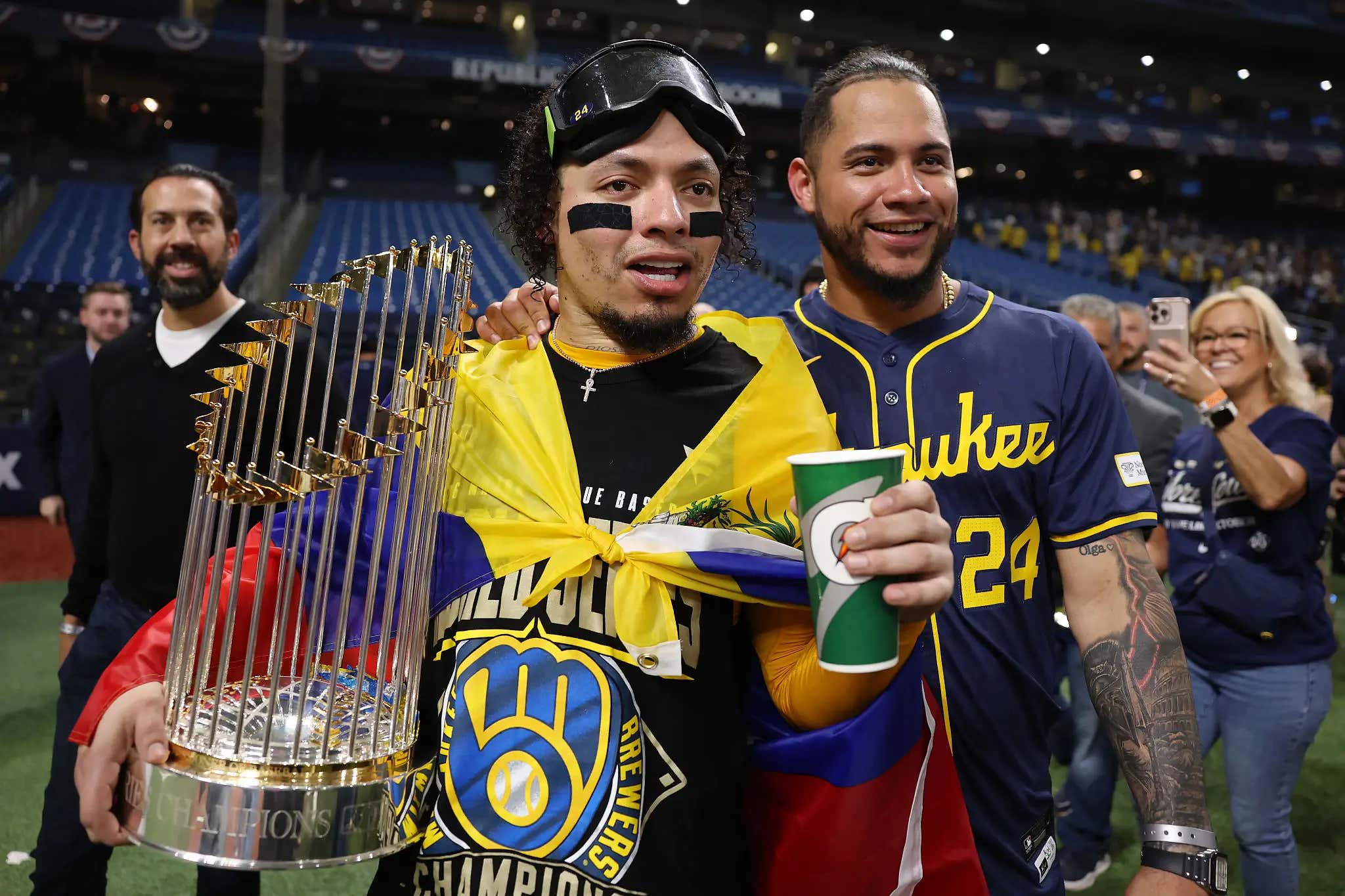 FAMILY FIRST: Willson Contreras Rocking His Brother's Jersey In The Crowd And Getting Emotional Watching He And The Brewers Win The World Series Was An Awesome Moment