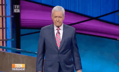 Alex Trebek Point GIF by Jeopardy! Alex Trebek Point GIF by Jeopardy!