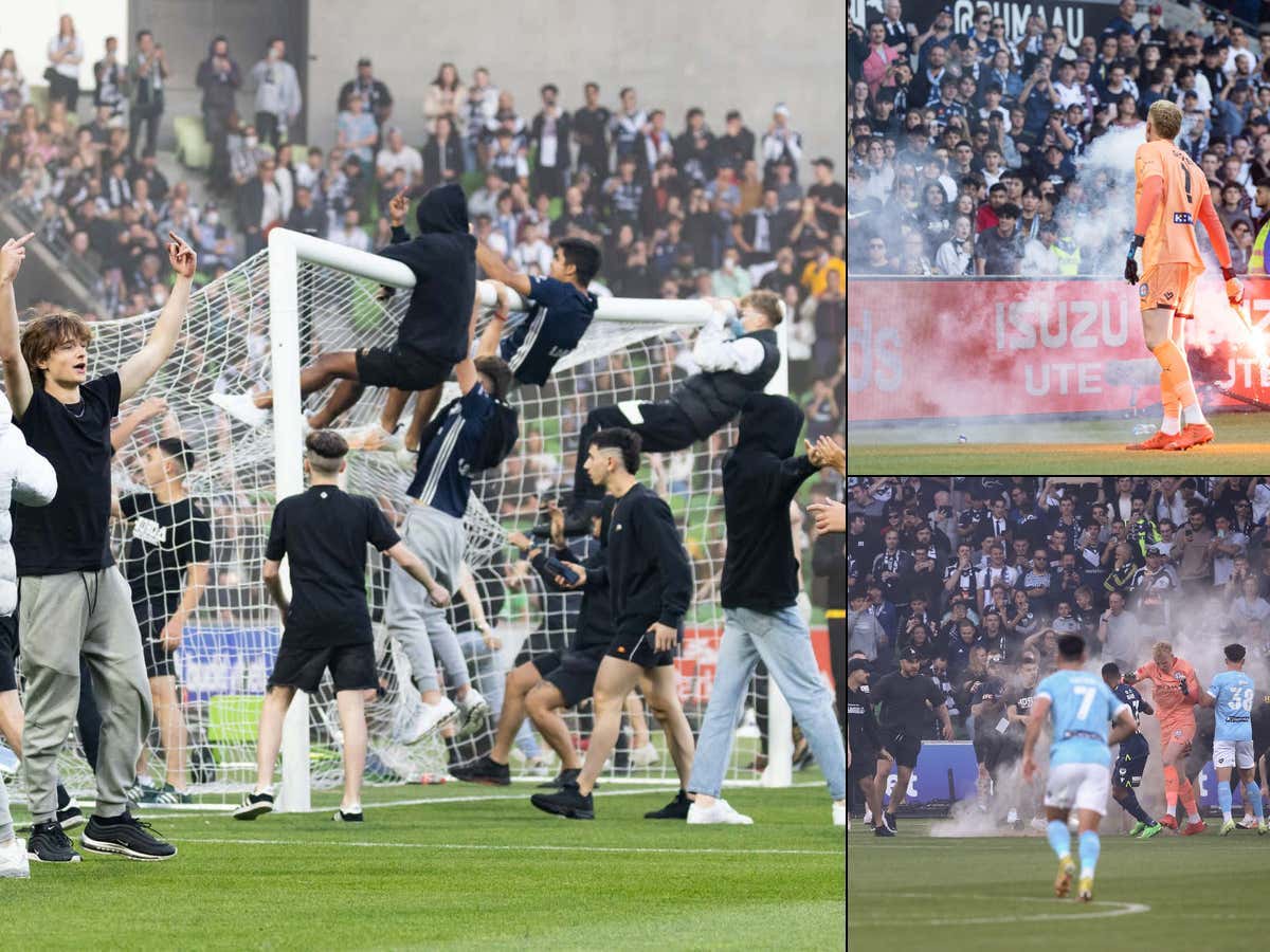Wild Ass Scene As Australian Soccer Fans Storm Field, Drill The Goalie
