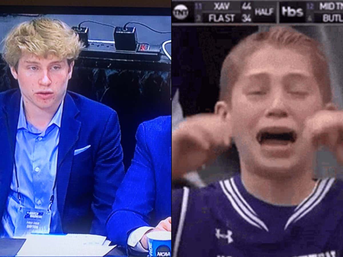 Highlight Of The First Four - We Got A Look At The Famous Northwestern Crying Kid All Grown Up Enjoying Some Horrendous Basketball