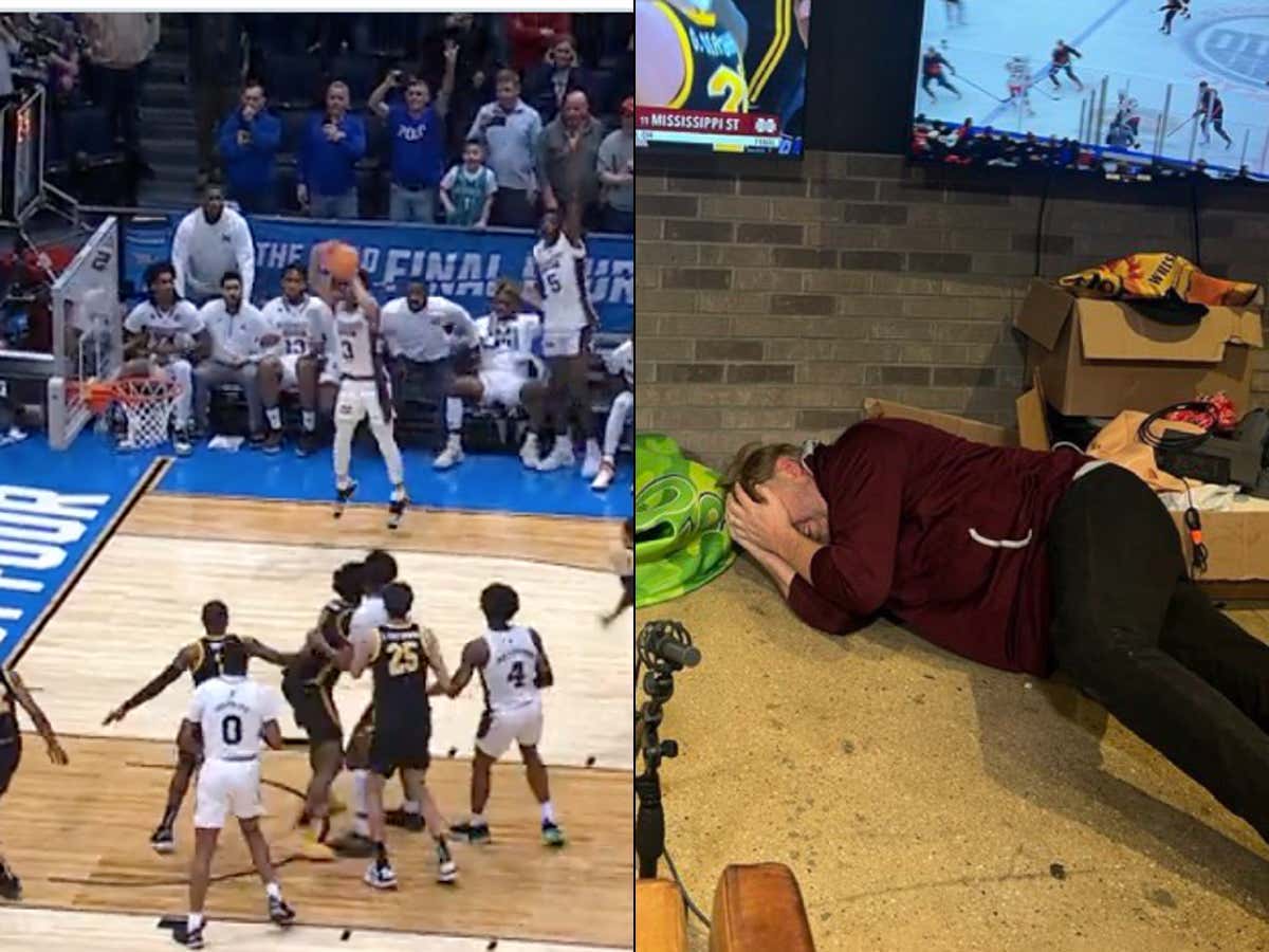 Watch A Man's Soul Leave His Body As Mississippi State Bricks A WIDE OPEN Three (And Tip-In) To Win