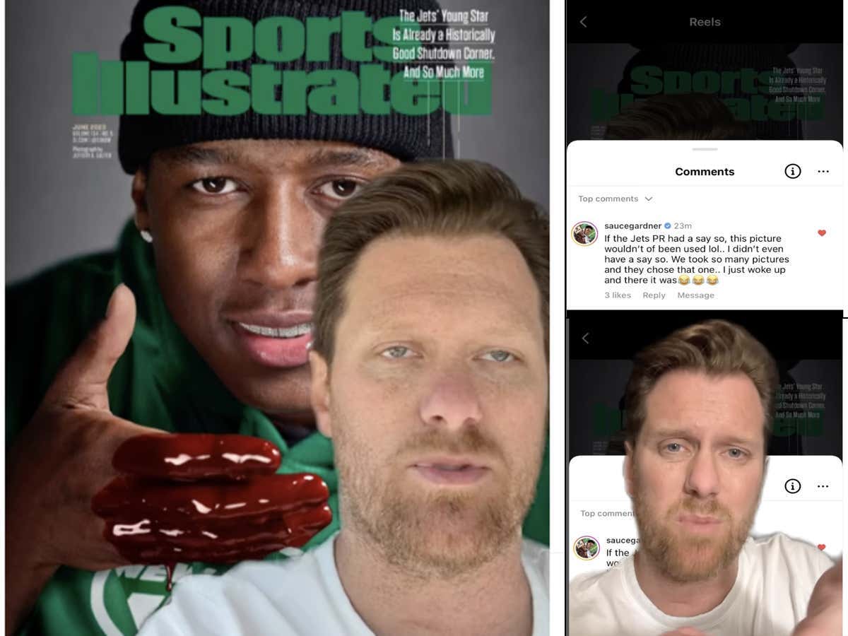 KFC And His Bum Team The Jets Are All Denying Whose Idea It Was To Put A Picture Of Sauce Gardner On The Cover With His Hands Dipped In Diarrhea.