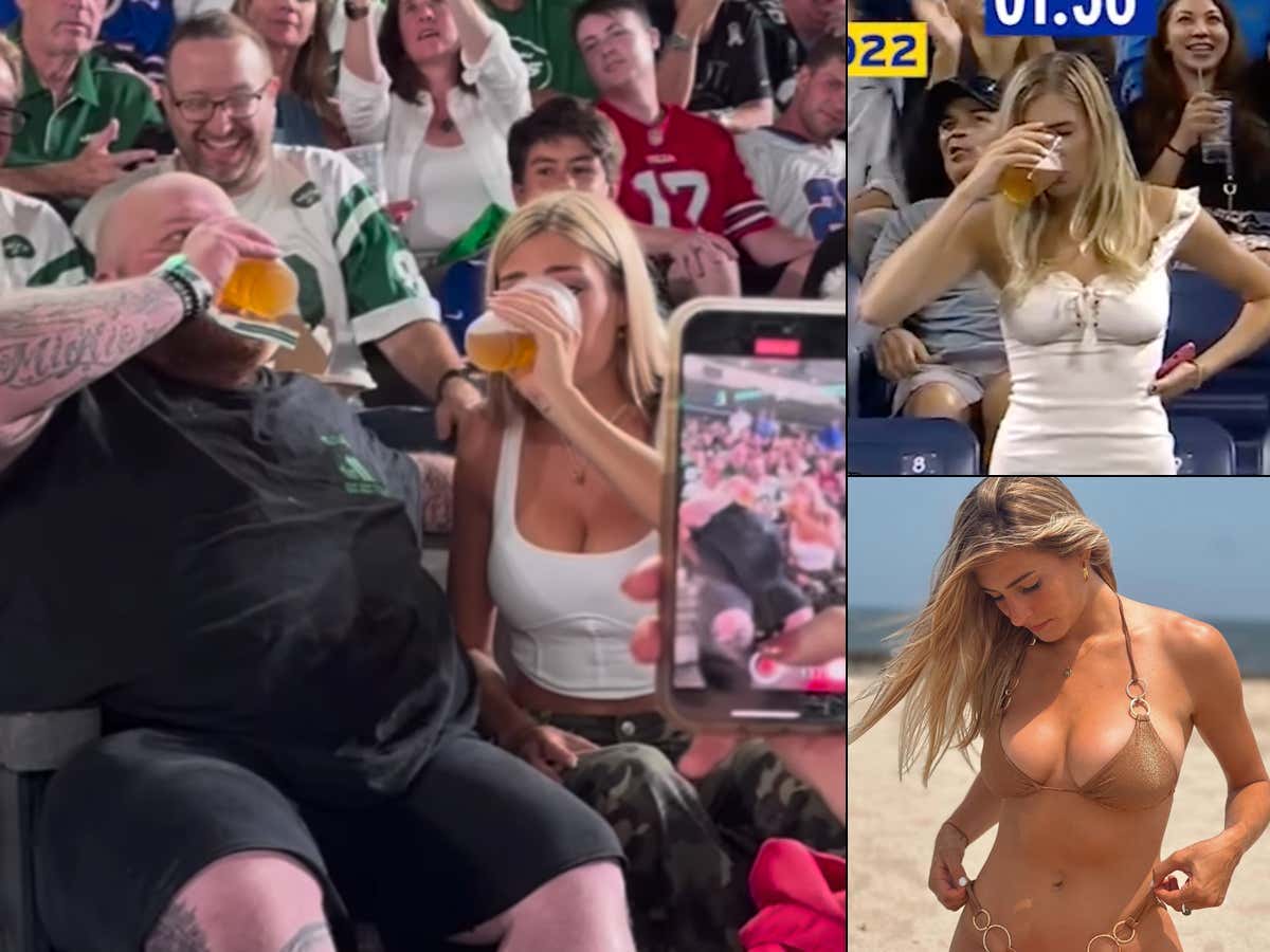 Grit: US Open Beer Chug Girl Megan Lucky Showed Up To MNF After Being Denied At This Year's Tournament ....Still Got It
