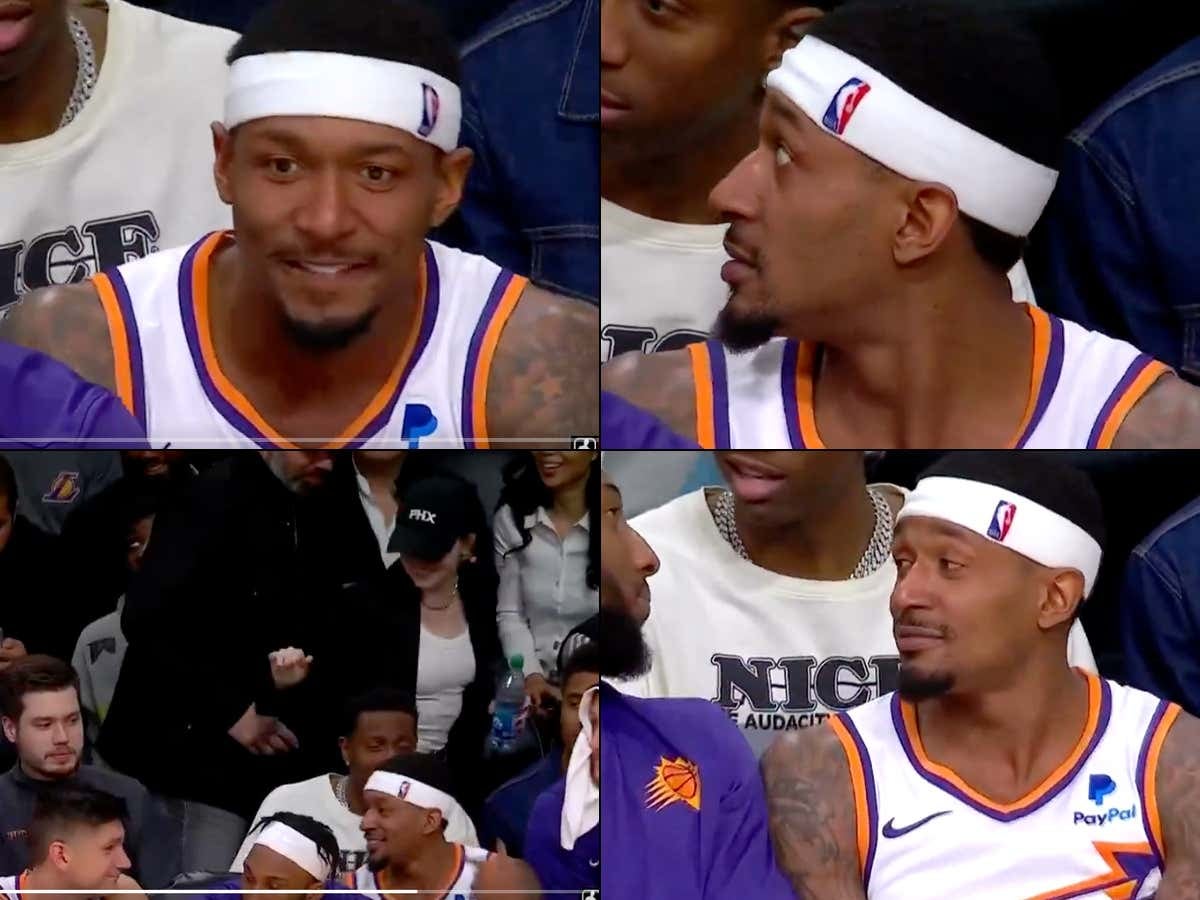 Bradley Beal Was The Most Confused Man In America When Emma Stone Stopped By The Suns Bench And Talked To Grayson Allen