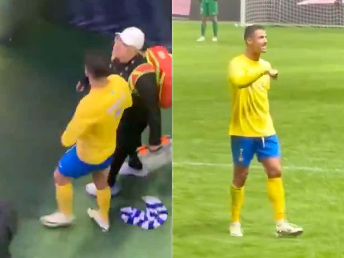 A DISGUSTING Act: Ronaldo Cries At Messi Chants, Loses Match And Rubs Opposing Scarf All Over His Junk Walking To The Locker Room