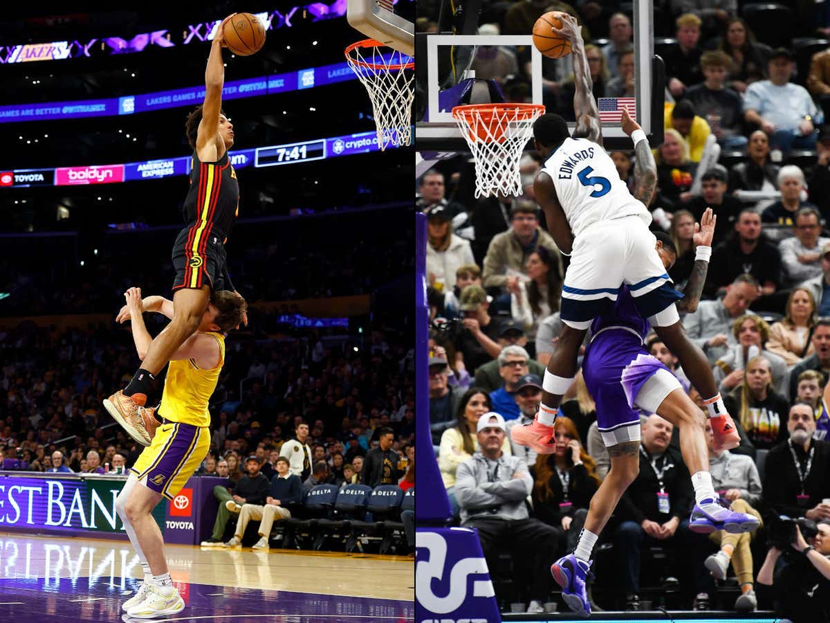 Embrace Debate: Who Had The Better Poster Dunk, Anthony Edwards Detonating On John Collins Or Jalen Johnson Dragging His Nuts On Austin Reaves' Head