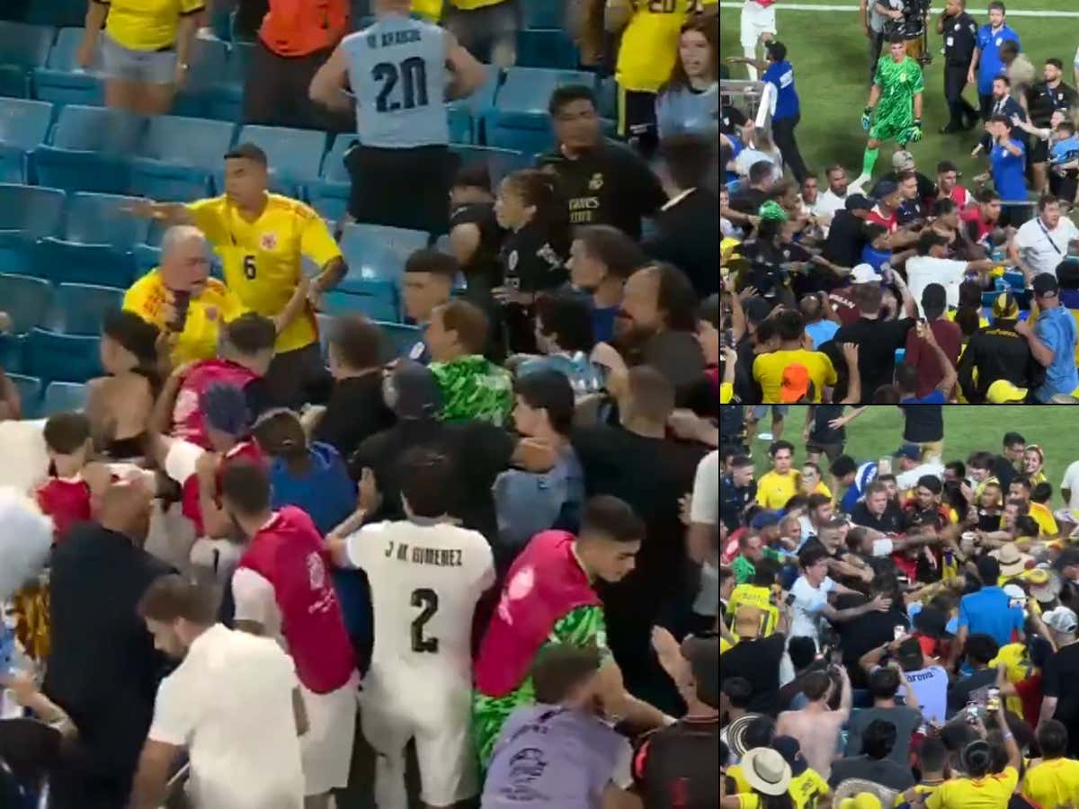 We Got A Wild Ass Scene At Copa America: Uruguay Players Climbed Into The Stands And Started Brawling With Colombia Fans