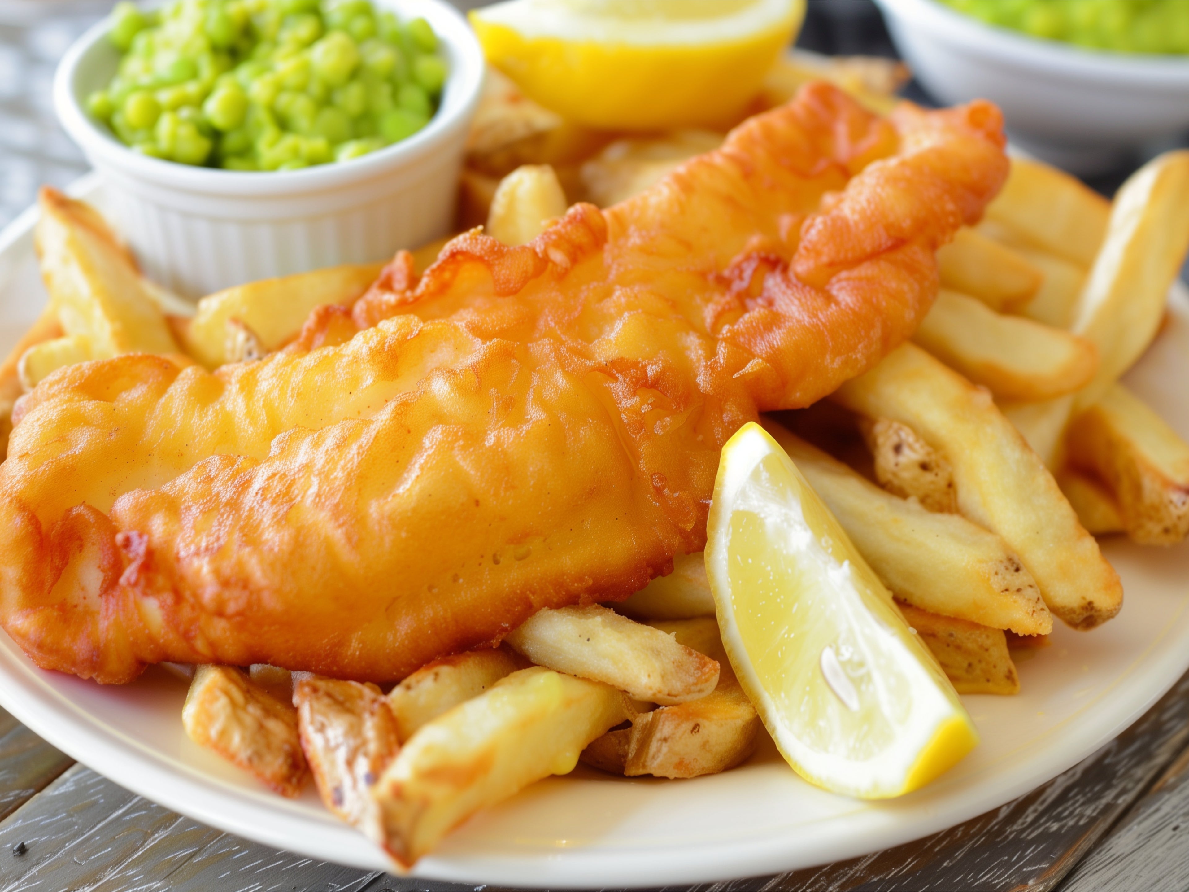 YOU GOTTA TRY THIS- Fish & Chips w/ Mushy Peas at Fishcotheque in London