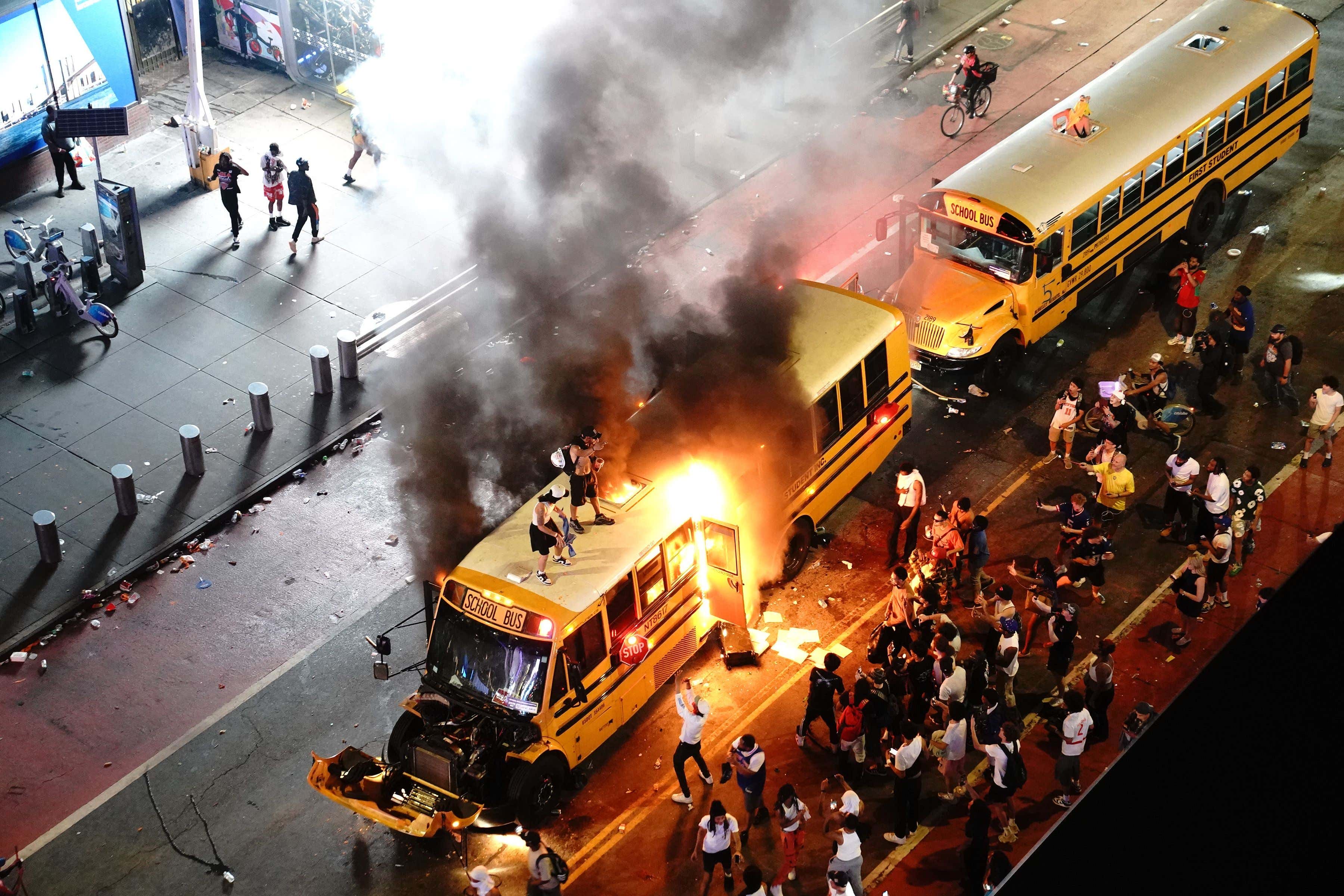 After Waiting Half A Century For A Championship, Knicks Fans Took To The Streets To Celebrate Peacefully Like The Class Acts That They Are. Just Kidding, They Rioted, Lit Vehicles On Fire And Destroyed Public Property