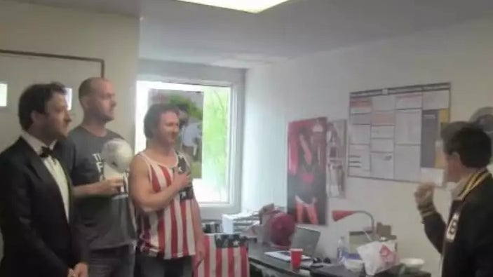 Rene Rancourt Sings Anthem To Milton Office