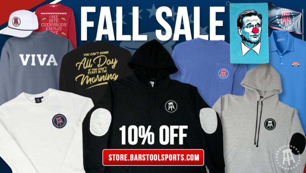 We've Got A MASSIVE Fall Sale In The Barstool Store Right Now
