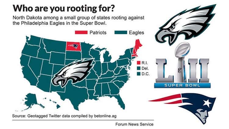 Get a Load of This Map of Who the Country is Rooting for in the Super Bowl