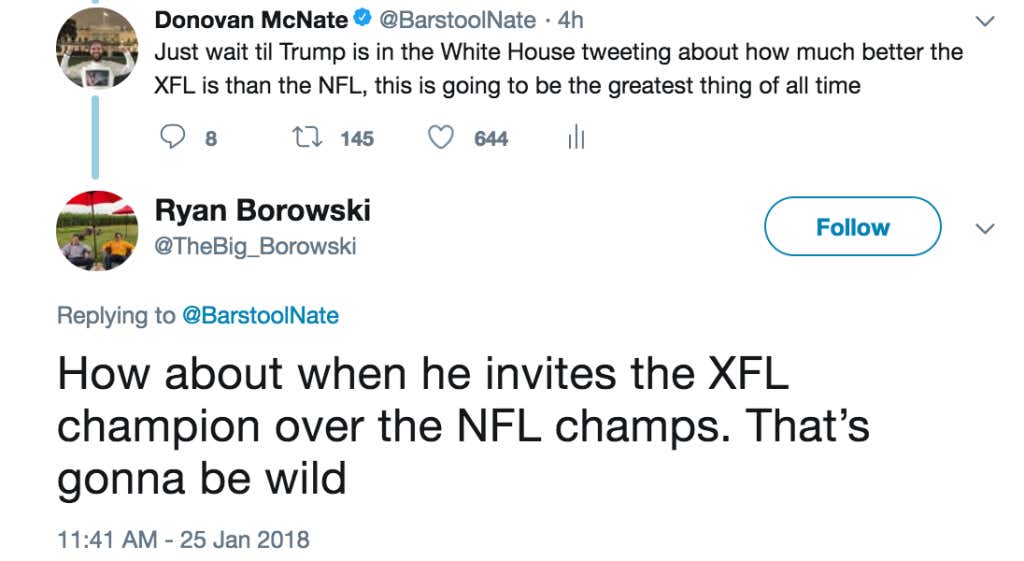 The Barstool Universe Has Predicted The Names Of The New XFL Teams