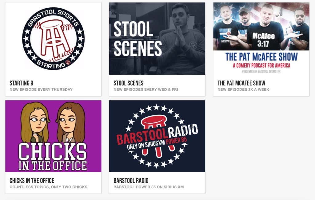 The "Shows" Page Is The Best Thing On Barstool That Not Enough People