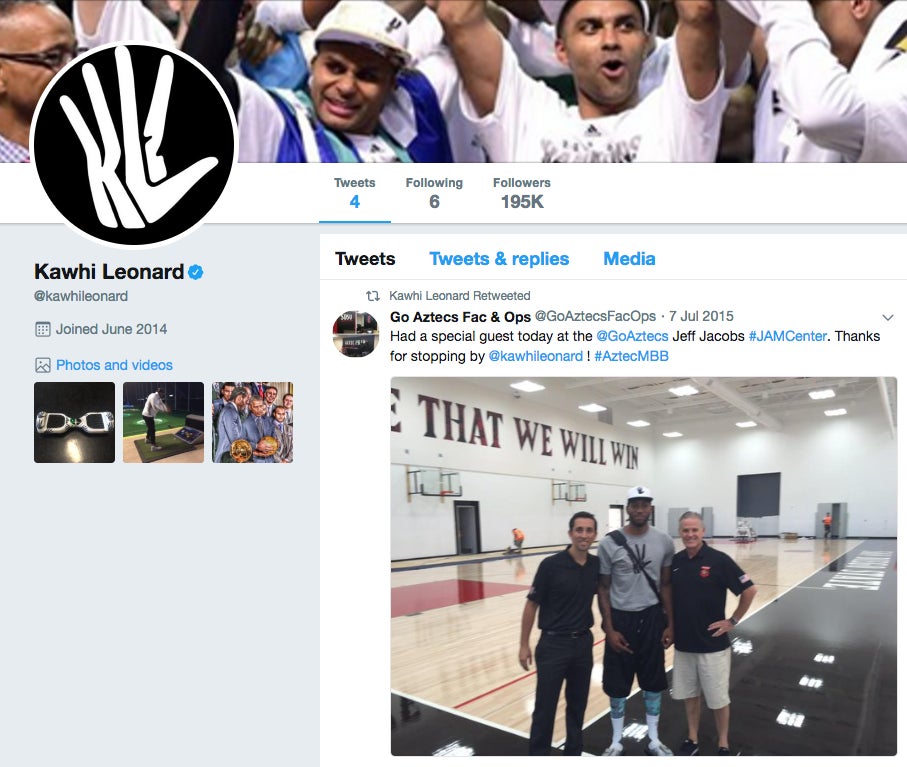 Kawhi leonard twitter mentions hotsell