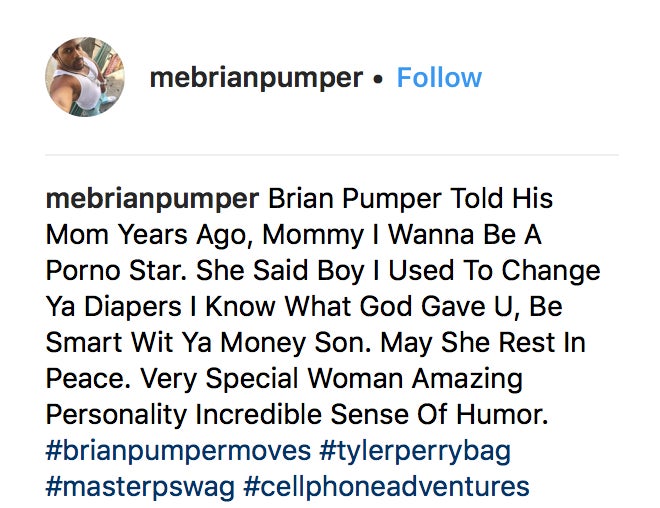 Porn Star Honors Late Mother With Hashtags Honoring His New Music