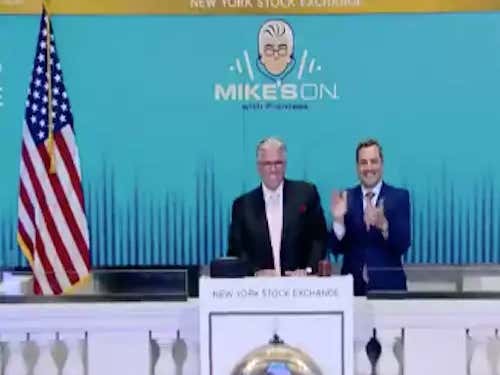 Mike Francesa Rings The Opening Bell Of The Stock Exchange And The Dow Jones Immediately Goes Through The Roof