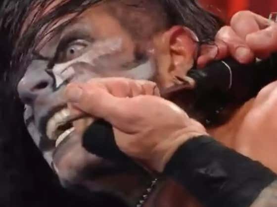 Randy Orton Stuck A Freaking Screwdriver Through The Holes In Jeff Hardy's Face And Twisted It Like A Turnbuckle Last Night