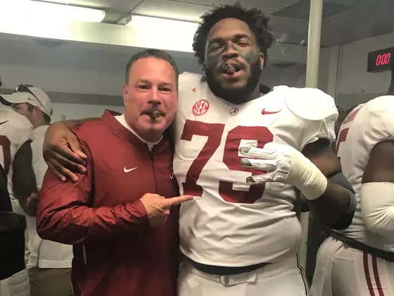Alabama Players Give Intern (Butch Jones) Gatorade Bath After Tennessee Game