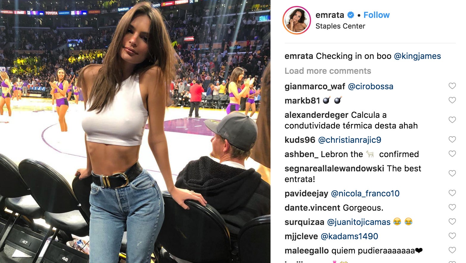 Emily ratajkowski lakers on sale