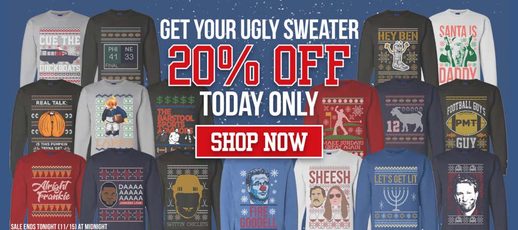 barstool xmas sweaters