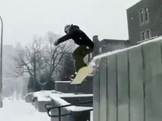 Pro Snowboarder Turns Montreal Into His Own Personal Terrain Park
