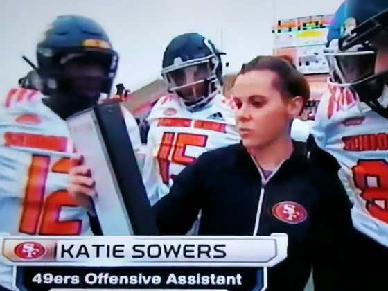 Don't Show This Clip Of 49ers Coach Katie Sowers To Your Grumpy Uncle Who Knows Less About Football Than Her