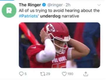 The Media Is Now Mad That The Patriots Are Mad That The Media Called Them Underdogs and Left Them For Dead