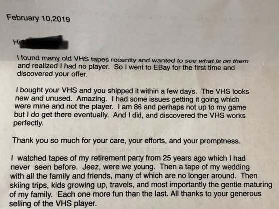 Buying A VCR On EBay Changed This Guy's Life And Now I'm Crying