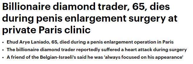 65 Year Old Billionaire Diamond Trader Dies In France After Penis