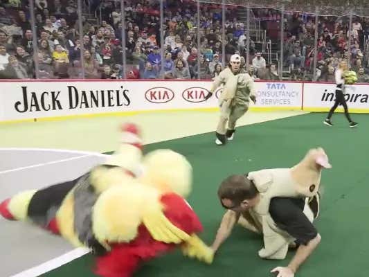 Never Go Full Hardo: Family Obstacle Course During Halftime Of A Pro Sporting Event Edition