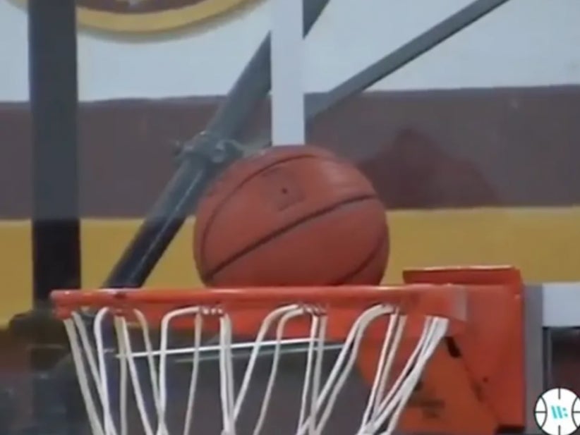 Girls High School Basketball Team Gets Three Shots In A Row Stuck In The Rim
