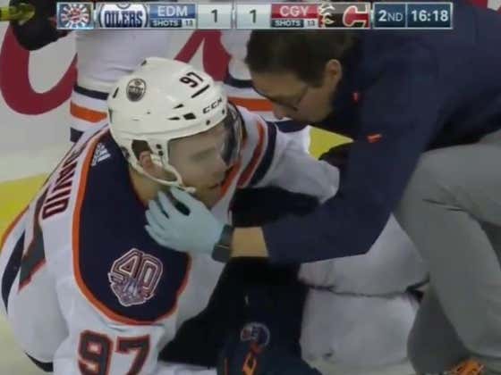 YIKES - It Looks Like Connor McDavid Just Broke His Leg In The Last Game Of The Season
