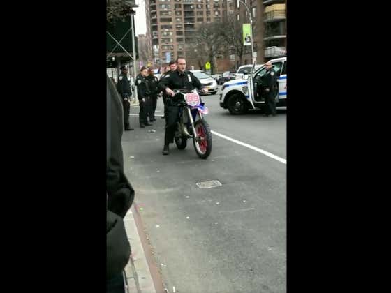Cops Tries To Take Guy's Dirt Bike For A Quick Spin Annnnnnd He Absolutely Eats Shit