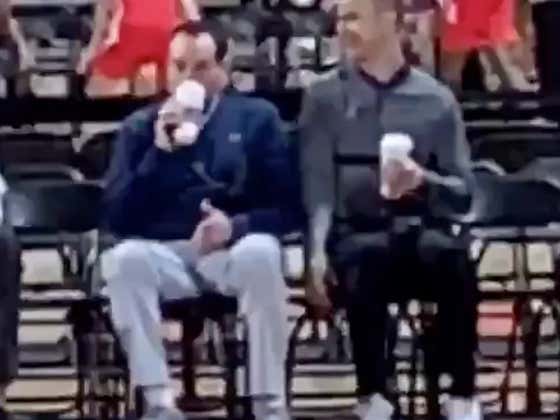 Coach K Sitting Courtside For A Bronny James AAU Game Makes Me Puke, Swallow It And Puke Again
